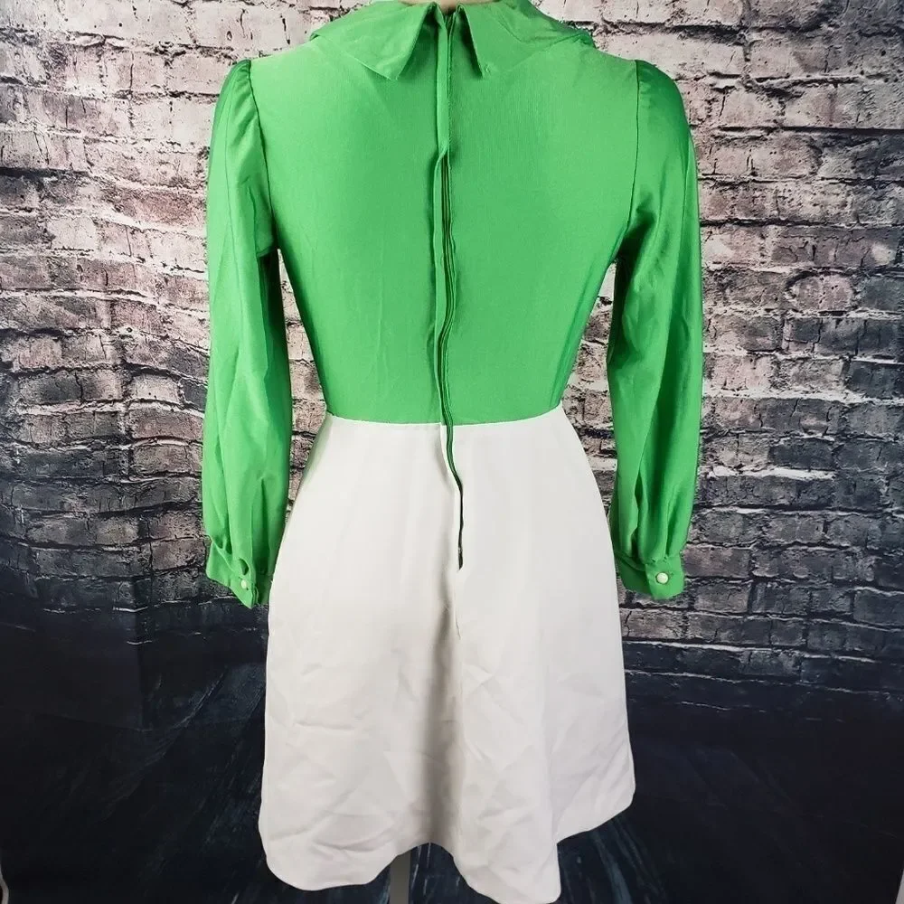 Vintage Long Sleeve Tennis Dress with Sweater Vest - Picture 5 of 8